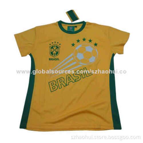 Boy's football jersey tops, made of coolmax polyester fabric, brand can be customized as requested
